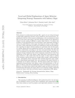 Local and Global Explanations of Agent Behavior: Integrating Strategy
  Summaries with Saliency Maps