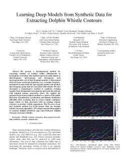 Learning Deep Models from Synthetic Data for Extracting Dolphin Whistle
  Contours