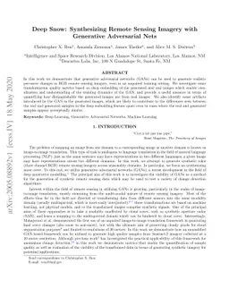 Deep Snow: Synthesizing Remote Sensing Imagery with Generative
  Adversarial Nets
