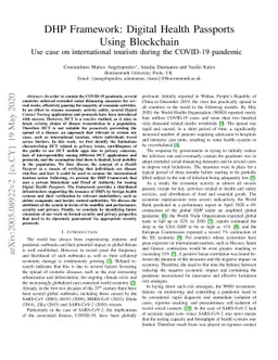 DHP Framework: Digital Health Passports Using Blockchain -- Use case on
  international tourism during the COVID-19 pandemic