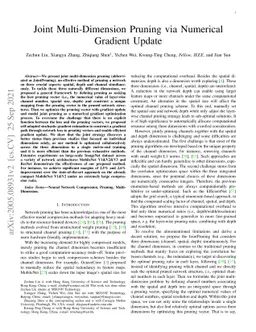 Joint Multi-Dimension Pruning via Numerical Gradient Update