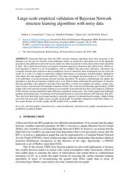 Large-scale empirical validation of Bayesian Network structure learning
  algorithms with noisy data