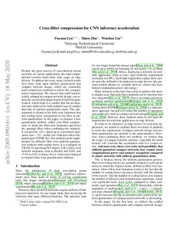 Cross-filter compression for CNN inference acceleration