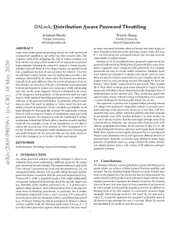 DALock: Distribution Aware Password Throttling