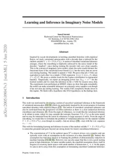 Learning and Inference in Imaginary Noise Models