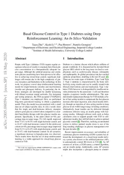 Basal Glucose Control in Type 1 Diabetes using Deep Reinforcement
  Learning: An In Silico Validation