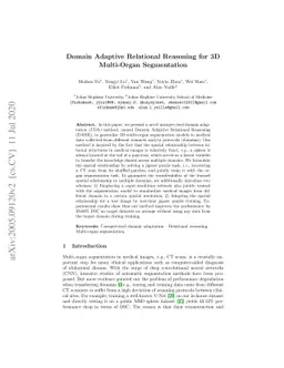 Domain Adaptive Relational Reasoning for 3D Multi-Organ Segmentation