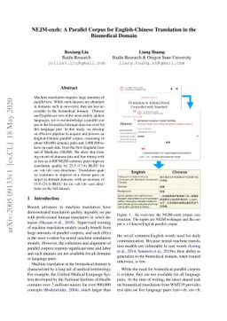 NEJM-enzh: A Parallel Corpus for English-Chinese Translation in the
  Biomedical Domain