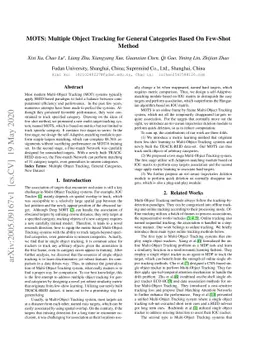 MOTS: Multiple Object Tracking for General Categories Based On Few-Shot
  Method