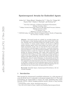 Spatiotemporal Attacks for Embodied Agents