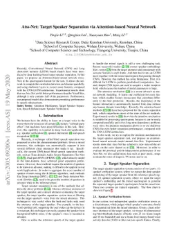 Atss-Net: Target Speaker Separation via Attention-based Neural Network
