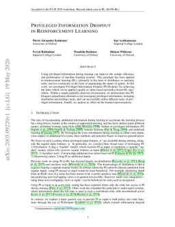 Privileged Information Dropout in Reinforcement Learning