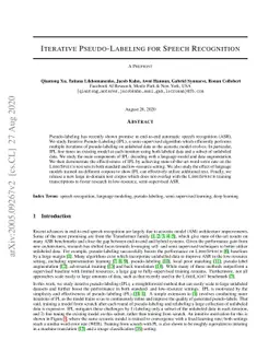 Iterative Pseudo-Labeling for Speech Recognition