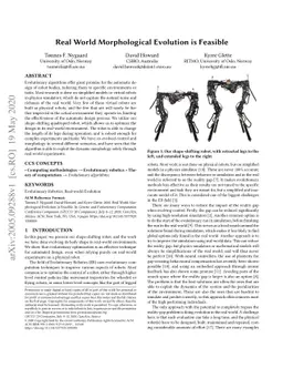 Real World Morphological Evolution is Feasible
