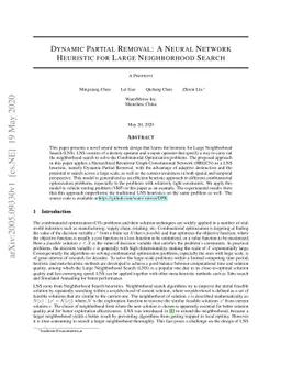 Dynamic Partial Removal: A Neural Network Heuristic for Large
  Neighborhood Search
