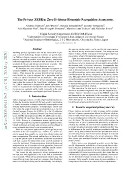 The Privacy ZEBRA: Zero Evidence Biometric Recognition Assessment