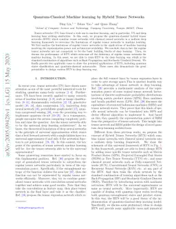 Quantum-Classical Machine learning by Hybrid Tensor Networks