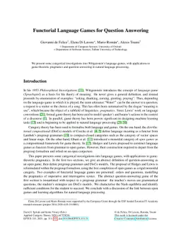 Functorial Language Games for Question Answering