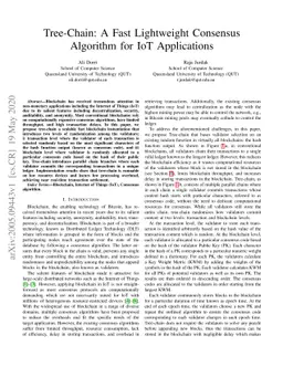 Tree-Chain: A Fast Lightweight Consensus Algorithm for IoT Applications