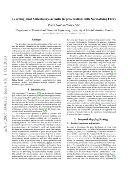 Learning Joint Articulatory-Acoustic Representations with Normalizing
  Flows