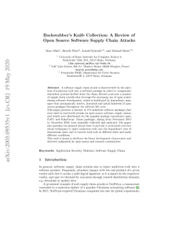 Backstabber's Knife Collection: A Review of Open Source Software Supply
  Chain Attacks