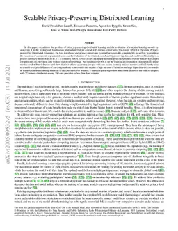 Scalable Privacy-Preserving Distributed Learning