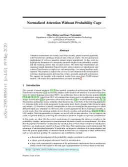 Normalized Attention Without Probability Cage