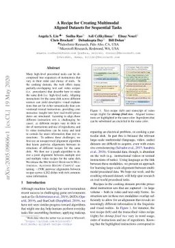 A Recipe for Creating Multimodal Aligned Datasets for Sequential Tasks