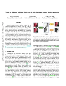 Focus on defocus: bridging the synthetic to real domain gap for depth
  estimation