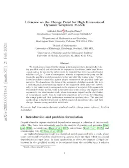 Inference on the Change Point for High Dimensional Dynamic Graphical
  Models