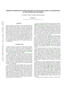 Improving Proper Noun Recognition in End-to-End ASR By Customization of
  the MWER Loss Criterion