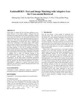 FashionBERT: Text and Image Matching with Adaptive Loss for Cross-modal
  Retrieval