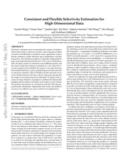 Consistent and Flexible Selectivity Estimation for High-Dimensional Data