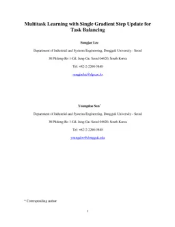 Multitask Learning with Single Gradient Step Update for Task Balancing