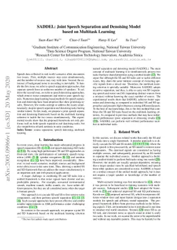 SADDEL: Joint Speech Separation and Denoising Model based on Multitask
  Learning