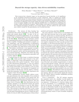 Beyond the storage capacity: data driven satisfiability transition