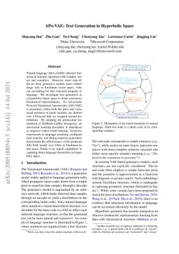 APo-VAE: Text Generation in Hyperbolic Space