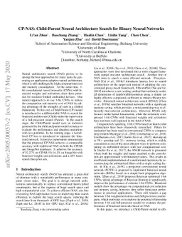 CP-NAS: Child-Parent Neural Architecture Search for Binary Neural
  Networks