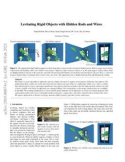 Levitating Rigid Objects with Hidden Rods and Wires