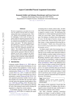 Aspect-Controlled Neural Argument Generation