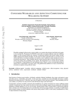 Consumer Wearables and Affective Computing for Wellbeing Support