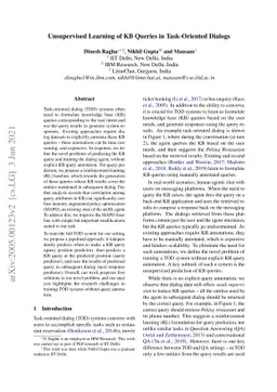 Unsupervised Learning of KB Queries in Task-Oriented Dialogs