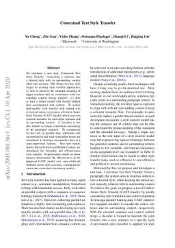 Contextual Text Style Transfer