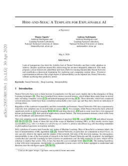 Hide-and-Seek: A Template for Explainable AI