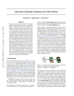 Addressing Catastrophic Forgetting in Few-Shot Problems