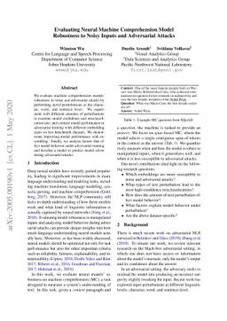 Evaluating Neural Machine Comprehension Model Robustness to Noisy Inputs
  and Adversarial Attacks