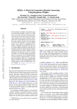 KPQA: A Metric for Generative Question Answering Using Keyphrase Weights