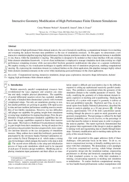 Interactive Geometry Modification of High Performance Finite Element
  Simulations