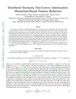 Distributed Stochastic Non-Convex Optimization: Momentum-Based Variance
  Reduction
