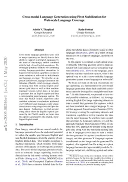 Cross-modal Language Generation using Pivot Stabilization for Web-scale
  Language Coverage